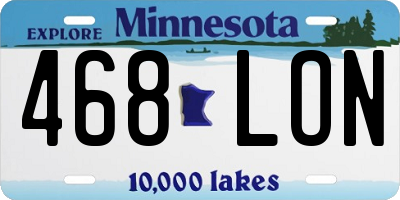 MN license plate 468LON