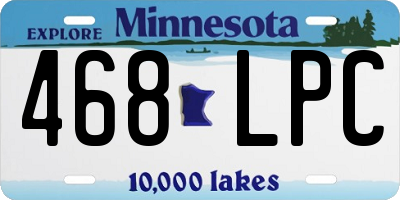 MN license plate 468LPC