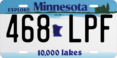 MN license plate 468LPF