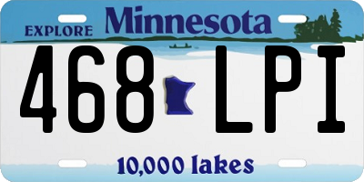 MN license plate 468LPI