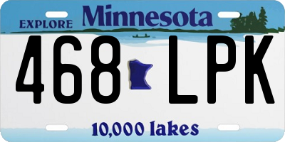 MN license plate 468LPK