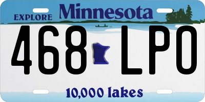 MN license plate 468LPO