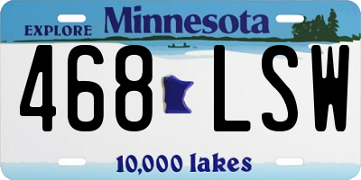 MN license plate 468LSW