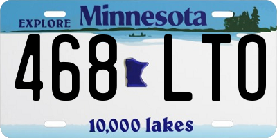MN license plate 468LTO