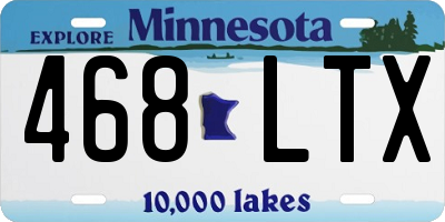 MN license plate 468LTX