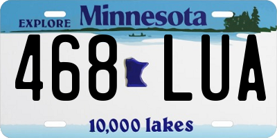 MN license plate 468LUA