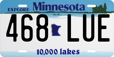 MN license plate 468LUE