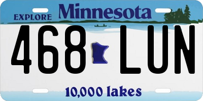 MN license plate 468LUN