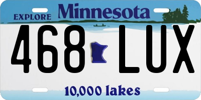 MN license plate 468LUX