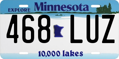 MN license plate 468LUZ