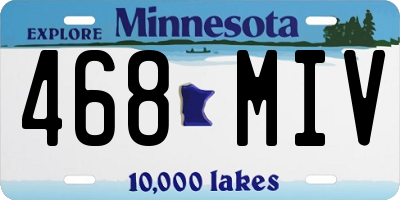 MN license plate 468MIV