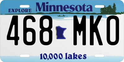 MN license plate 468MKO
