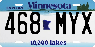 MN license plate 468MYX