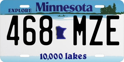 MN license plate 468MZE