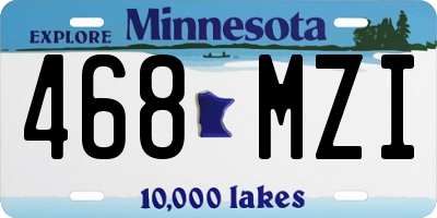 MN license plate 468MZI