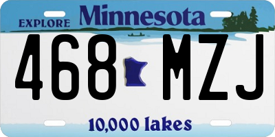 MN license plate 468MZJ