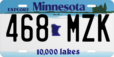 MN license plate 468MZK
