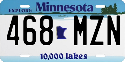 MN license plate 468MZN