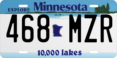 MN license plate 468MZR