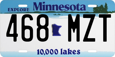 MN license plate 468MZT