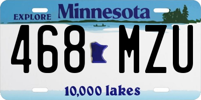 MN license plate 468MZU