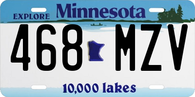 MN license plate 468MZV