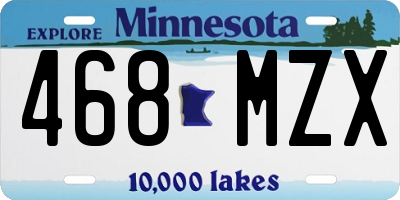 MN license plate 468MZX