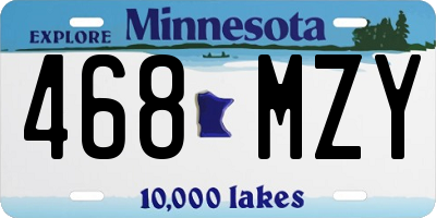 MN license plate 468MZY