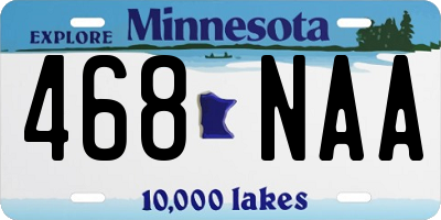 MN license plate 468NAA