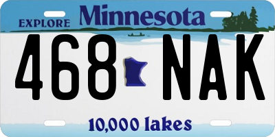 MN license plate 468NAK