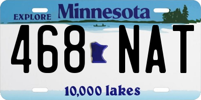 MN license plate 468NAT