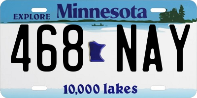 MN license plate 468NAY