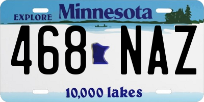 MN license plate 468NAZ