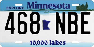 MN license plate 468NBE
