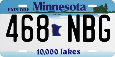 MN license plate 468NBG