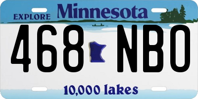 MN license plate 468NBO