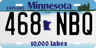 MN license plate 468NBQ
