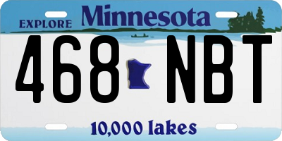 MN license plate 468NBT