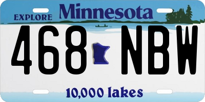 MN license plate 468NBW