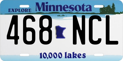 MN license plate 468NCL
