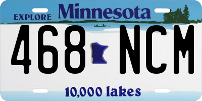 MN license plate 468NCM