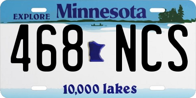 MN license plate 468NCS