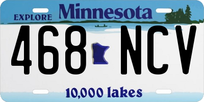MN license plate 468NCV