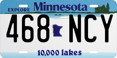 MN license plate 468NCY
