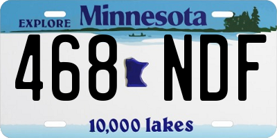 MN license plate 468NDF