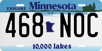 MN license plate 468NOC