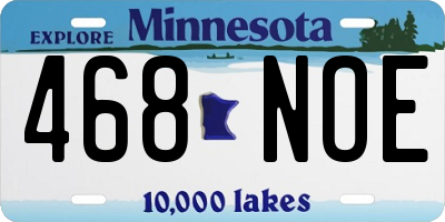 MN license plate 468NOE