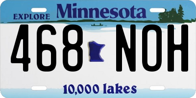MN license plate 468NOH