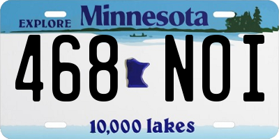 MN license plate 468NOI