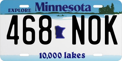 MN license plate 468NOK